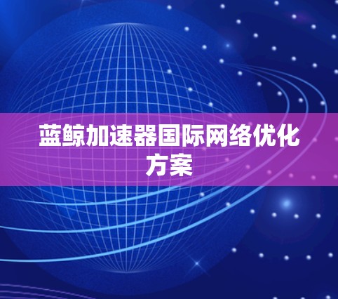 蓝鲸加速器国际网络优化方案