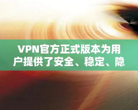 VPN官方正式版本为用户提供了安全、稳定、隐私保护的网络连接体验，具体包括以下几个方面